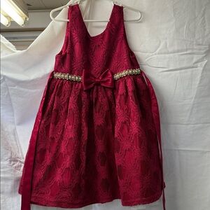 American Princess Red Lace Kids Dress